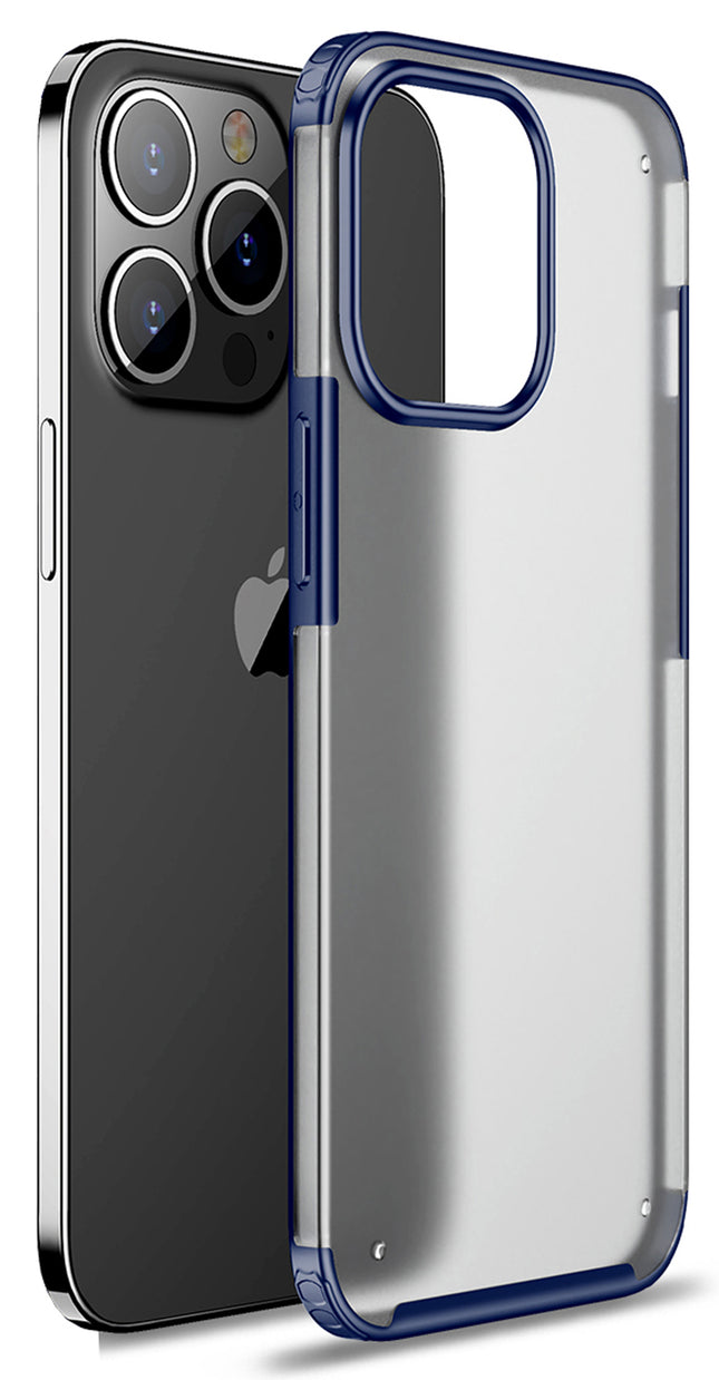 Kapa Shield Frosted Acrylic Back Shock Proof Case Cover for Apple iPhone 14 Pro (Blue) - Mobizang