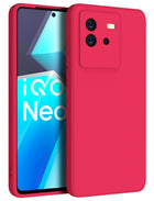 Kapa Matte Lens Protective Shockproof Flexible Back Cover for IQOO Neo 6 (5G) ,Slim Silicone with Soft Lining Shockproof Flexible Full Body Bumper Case (Red)