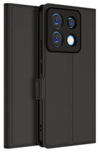 Kapa Noble Slim Magnetic Leather Flip Case Cover for Poco X6 PRO / Redmi Note 13 PRO | Card Holder Stand Leather Flip Wallet Case (Black)