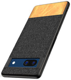 Kapa Soft Fabric & Leather Hybrid Protective Case Cover for Google Pixel 7A | Shockproof Slim Hard Anti Slip Back Case (Black,Brown)