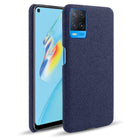 Woven Soft Fabric Case for Oppo A54 (4G) Back Cover, Shock Protection Slim Hard Anti Slip Back Cover (Blue)