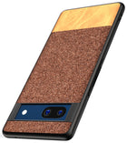 Kapa Soft Fabric & Leather Hybrid Protective Case Cover for Google Pixel 7A | Shockproof Slim Hard Anti Slip Back Case (Brown) - Mobizang