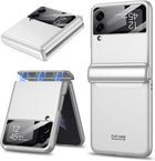 Kapa Ultra Thin Back Cover for Galaxy Z Flip3 / Z Flip 3 ,Magnetic Hinge Protection and Inbuilt Glass Window Protection (Silver) - Mobizang