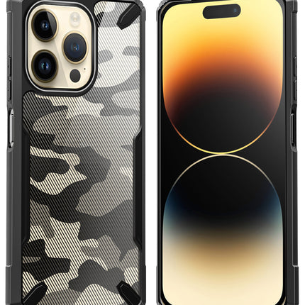 Kapa Bull Camouflage Back Cover for Apple iPhone 14 Pro , Shockproof Slim Hybrid Case (Black)