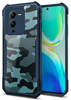 Kapa Beetle Camouflage for Vivo V25 Pro (5G) Back Case, [Military Grade ] Shock Proof Cover (Blue)