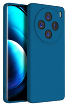 Kapa Matte Protective Lens Flexible Back Cover for Vivo X100 | Slim Silicone with Soft Lining Shockproof Full Body Bumper Case (Blue) - Mobizang