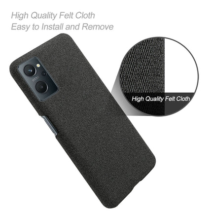 Woven Soft Fabric Case for Realme 9i Back Cover, Shock Protection Slim Hard Anti Slip Back Cover (Black)