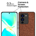 Kapa Soft Fabric & Leather Hybrid Protective Case Cover for Vivo V25 PRO (5G) (Brown)