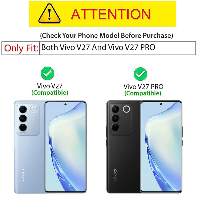 Kapa Noble Slim Magnetic Leather Flip Case Cover for Vivo V27 (5G) | Card Holder Stand Leather Flip Wallet Case (Black)