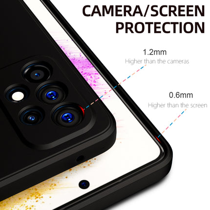 Matte Lens Protective Back Cover for Samsung Galaxy A53 (5G), Slim Silicone with Soft Lining Shockproof Flexible Full Body Bumper Case (Black) - Mobizang