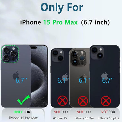 Kapa Tux Leather Back Cover for Apple iPhone 15 Pro Max | Slim Shockproof Camera Protection Bumper Case (Blue)