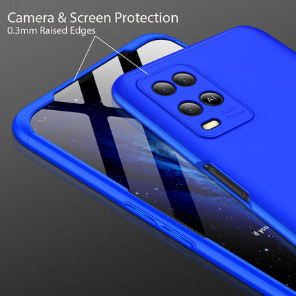Double Dip Full 360 Protection Back Case Cover for Oppo A54 (4G) (Blue)