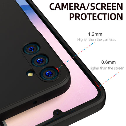 Kapa Matte Protective Lens Flexible Back Cover for Samsung Galaxy A25 | Slim Silicone with Soft Lining Shockproof Full Body Bumper Case (Black)