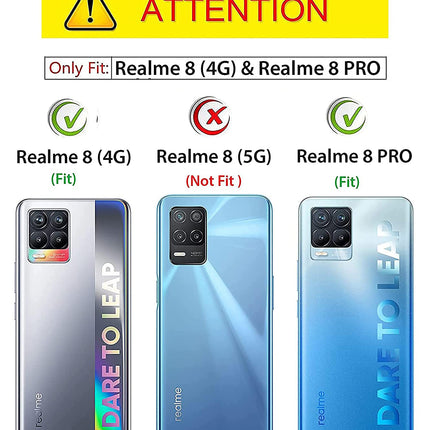 Slider Back Cover for Realme 8 Pro / Realme 8 (4G) , [Military Grade Protection] Shockproof Slim Clear Camera Shield Bumper Back Case (Black)