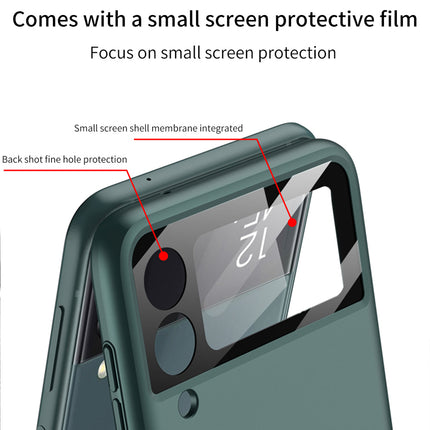 Kapa Ultra Thin Back Cover for Galaxy Z Flip3 / Z Flip 3 , Magnetic Hinge Protection and Inbuilt Glass Window Protection (Green)