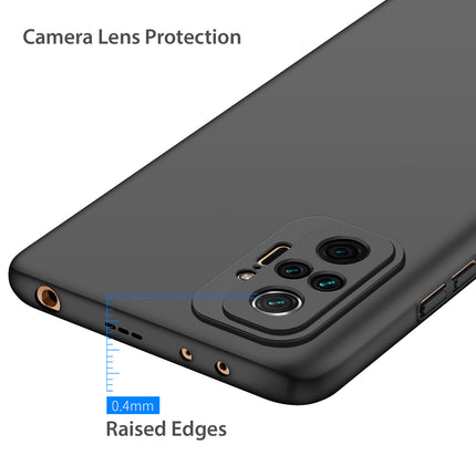 Silk Smooth Finish [Full Coverage] All Sides Protection Slim Back Cover For Xiaomi Redmi Note 10 Pro /  Note 10 Pro Max (Black) - Mobizang