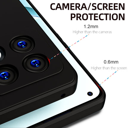 Matte Lens Protective Back Cover for OnePlus 10 Pro , Slim Silicone with Soft Lining Shockproof Flexible Full Body Bumper Case (Black)