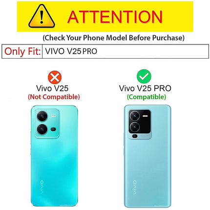 Kapa Noble Slim Magnetic Leather Flip Case Cover for Vivo V25 Pro (5G) ,Magnetic and Card Holder Stand Leather Flip Wallet Case (Black)
