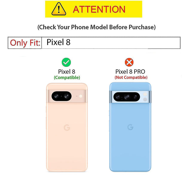 Kapa Noble Slim Magnetic Leather Flip Case Cover for Google Pixel 8 | Card Holder Stand Leather Flip Wallet Case (Black)