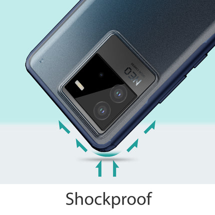 Kapa Shield Frosted Acrylic Back Shock Proof Case Cover for Vivo iQOO Neo 6 (Blue)