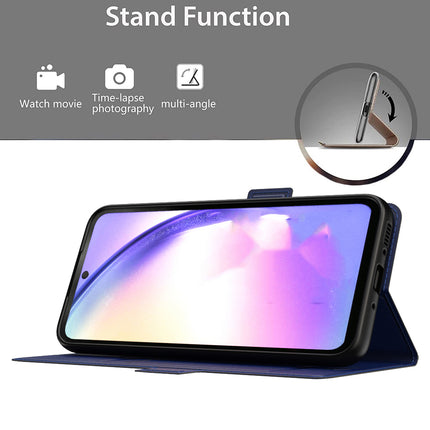 Kapa Noble Slim Magnetic Leather Flip Case Cover for Samsung Galaxy A34 (5G) | Card Holder Stand Leather Flip Wallet Case (Blue)