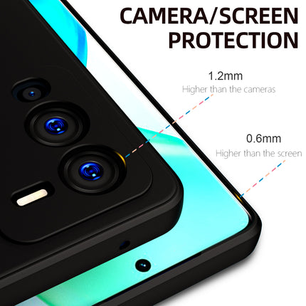 Kapa Matte Lens Protective Shockproof Flexible Back Cover for Vivo V25 PRO (5G) , Slim Silicone with Soft Lining Shockproof Flexible Full Body Bumper Case (Black)