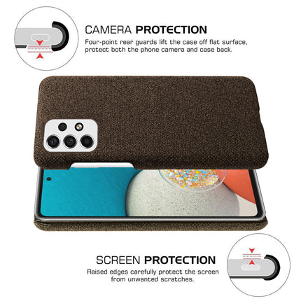 Kapa Woven Soft Fabric Case for Samsung Galaxy A73 (5G) Back Cover, Shock Protection Slim Hard Anti Slip Back Cover (Brown)