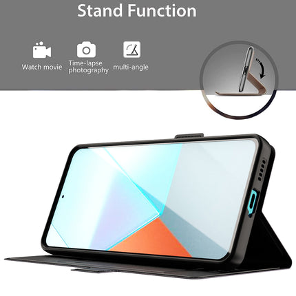 Kapa Noble Slim Magnetic Leather Flip Case Cover for Poco X6 PRO / Redmi Note 13 PRO | Card Holder Stand Leather Flip Wallet Case (Black)