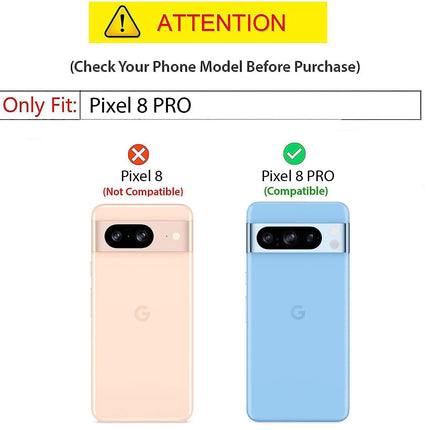 Kapa Noble Slim Magnetic Leather Flip Case Cover for Google Pixel 8 PRO | Card Holder Stand Leather Flip Wallet Case (Black)