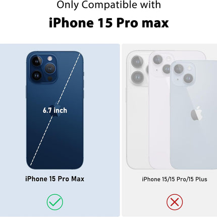 Kapa Camshield Back Cover for Apple iPhone 15 Pro Max | Inbuilt Slider Shockproof Lens Protection Case (Black)