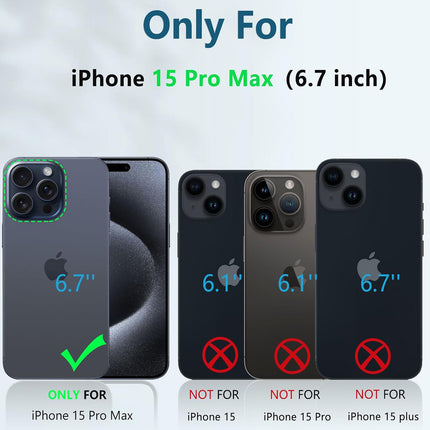 Kapa Soft Fabric & Leather Hybrid Protective Back Cover for Apple iPhone 15 Pro Max | Shockproof Slim Hard Anti Slip Back Case (Black::Blue)