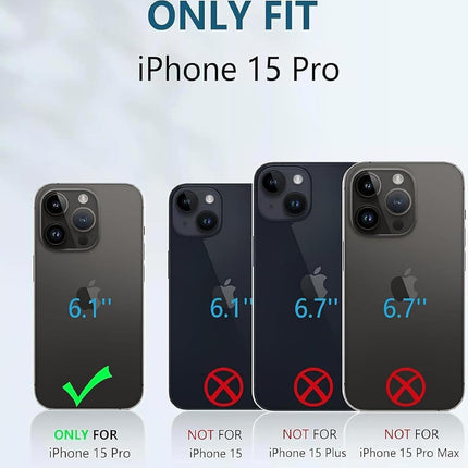 Kapa Warrior Acrylic Clear Back Cover For Apple iPhone 15 Pro | Slim Shockproof [Military Grade Protection] Hybrid Bumper Case (Transparent Sides)