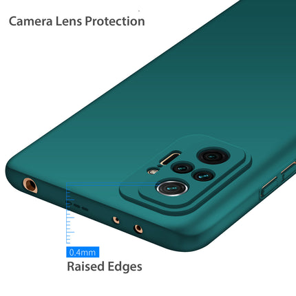 Silk Smooth Finish [Full Coverage] All Sides Protection Slim Back Cover For Xiaomi Redmi Note 10 Pro /  Note 10 Pro Max (Green) - Mobizang