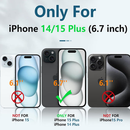 Kapa Soft Full Fabric Protective Back Case Cover for Apple iPhone 15 Plus | Shockproof Slim Hard Anti Slip Back Case (Black)