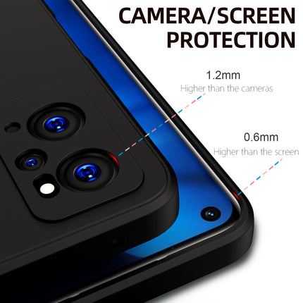 Matte Lens Protective Shockproof Flexible Back Cover for Realme 9i, Slim Silicone with Soft Lining Shockproof Flexible Full Body Bumper Case (Black)