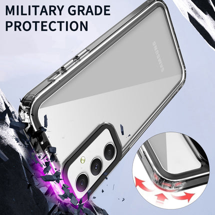 Kapa Warrior Acrylic Clear Back Cover For Samsung Galaxy A34 (5G) | Slim Shockproof [Military Grade Protection] Hybrid Bumper Case (Black Sides)