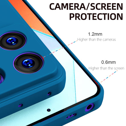 Kapa Matte Protective Lens Flexible Back Cover for Poco X6 PRO / Redmi Note 13 PRO | Slim Silicone with Soft Lining Shockproof Full Body Bumper Case (Blue)