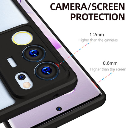 Kapa Hawkeye Clear Back Cover for Vivo V29 (5G) / Vivo V29 Pro (5G) | Camera Lens Protector Shockproof Slim Clear Case Cover (Black Sides) - Mobizang