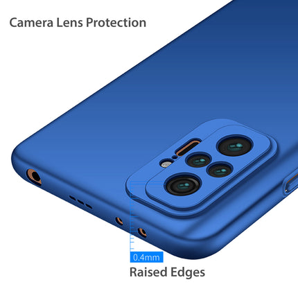 Silk Smooth Finish [Full Coverage] All Sides Protection Slim Back Cover For Xiaomi Redmi Note 10 Pro /  Note 10 Pro Max (Blue) - Mobizang