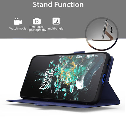 Kapa Noble Slim Magnetic Leather Flip Case Cover for OnePlus 10T (Blue)