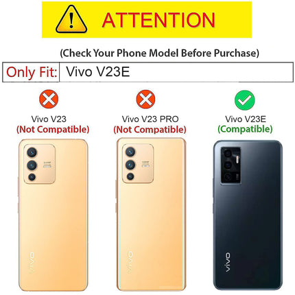 Matte Lens Protective Back Cover for Vivo V23E , Slim Silicone with Soft Lining Shockproof Flexible Full Body Bumper Case (Blue)