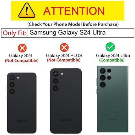 Kapa Noble Slim Magnetic Leather Flip Case Cover for Samsung Galaxy S24 Ultra | Card Holder Stand Leather Flip Wallet Case (Black) - Mobizang