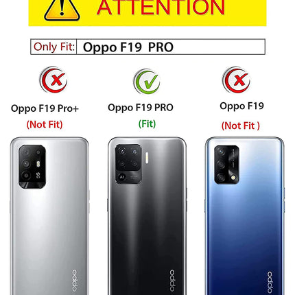 Matte Lens Protective Back Cover for Oppo F19 PRO , Slim Silicone with Soft Lining Shockproof Flexible Full Body Bumper Case (Blue)