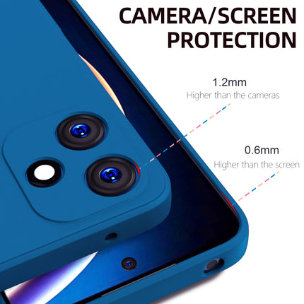 Kapa Matte Protective Lens Flexible Back Cover for Redmi 12 (5G) / Poco M6 Pro (5G) | Slim Silicone with Soft Lining Shockproof Full Body Bumper Case (Blue)