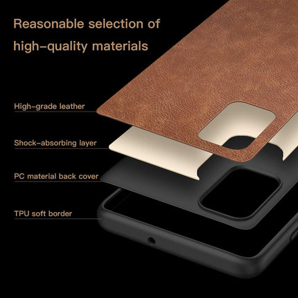 Tux Back Case For Samsung Galaxy A51 , Slim Leather Case with Soft Edge Shockproof Back Cover (Brown)