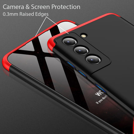 Double Dip Full 360 Protection Back Case Cover for Samsung Galaxy S21 FE (Red,Black) - Mobizang