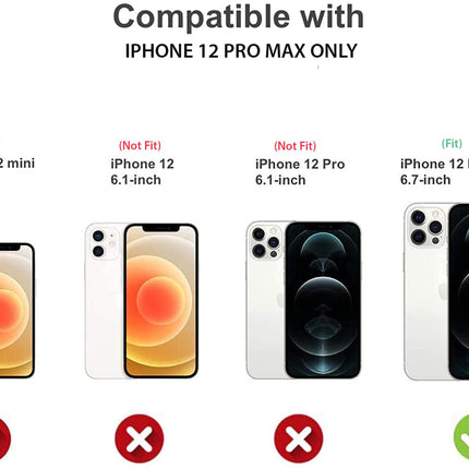 Bisen Back Cover for Apple iPhone 12 PRO MAX ,Inbuilt Camera Slider,Ring Stand and Card Pocket Shockproof Slim Bumper Back Case (Black)