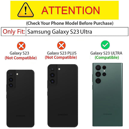 Kapa Noble Slim Magnetic Leather Flip Case Cover for Samsung Galaxy S23 Ultra ,Card Holder Stand Leather Flip Wallet Case (Black) - Mobizang