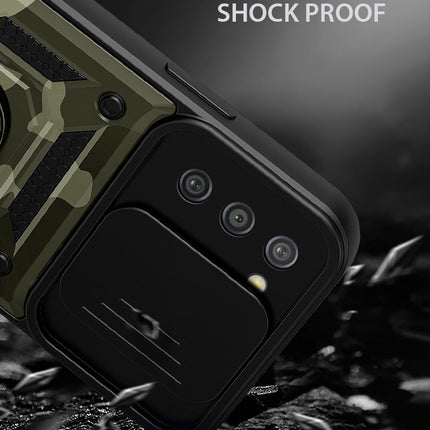 Tank Back Cover for Samsung Galaxy S20 FE , Inbuilt Ring & Slider [Military Grade Protection] Shockproof Lens Protection Case (Green)