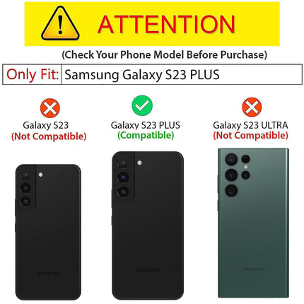 Kapa Noble Slim Magnetic Leather Flip Case Cover for Samsung Galaxy S23 Plus ,Card Holder Stand Leather Flip Wallet Case (Black)